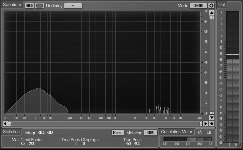 กราฟ ความถี่ กระเดื่อง (Kick Drum) ของซาวด์ฟ้อนท์ Mixx Pro 2027 Studio