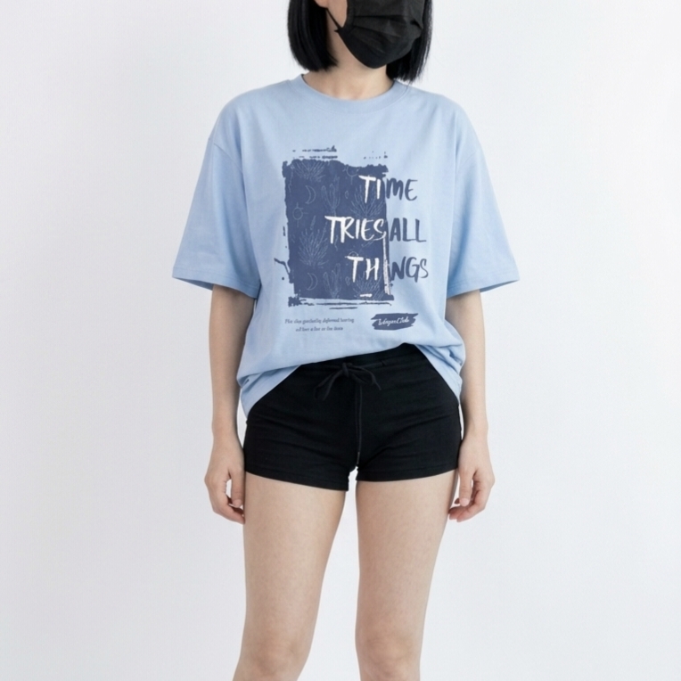 เสื้อยืด ดีไซน์คลาสสิค ลวดลายแฟชั่น ทรงหลวม